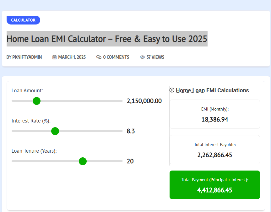 Home Loan EMI Calculator